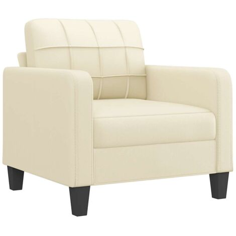 Sessel Creme 60 cm Kunstleder