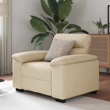 Sessel Creme 60 cm Stoff vidaXL