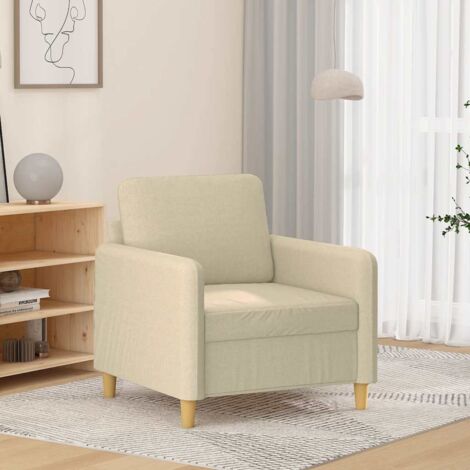 Sessel Creme 60 cm Stoff vidaXL81011