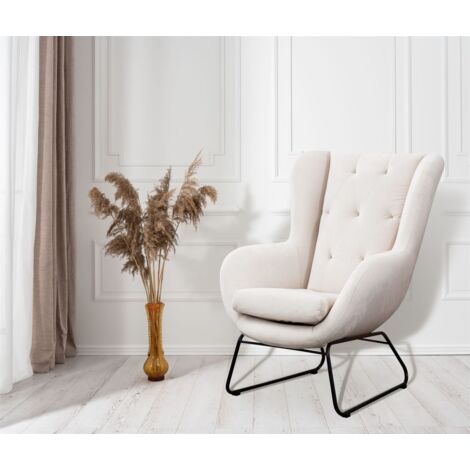 Sessel Designersessel ARTEMIS in Stoff Kronos Altweiß
