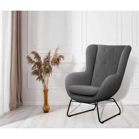 Sessel Designersessel ARTEMIS in Stoff Kronos Aschgrau