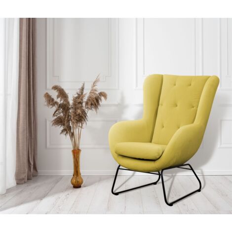 Sessel Designersessel ARTEMIS in Stoff Kronos Gelb