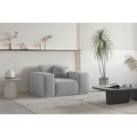 Sessel Designersessel CELES PREMIUM in Stoff Opera Velvet Hellgrau