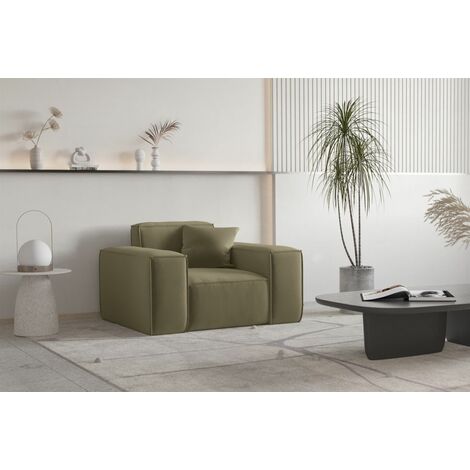 Sessel Designersessel CELES PREMIUM in Stoff Opera Velvet Olivgrün