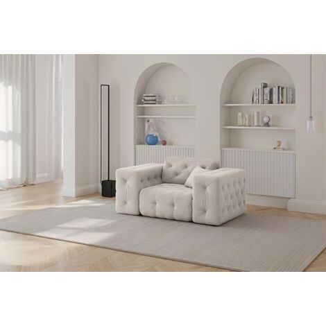 Sessel Designersessel CHANTAL in Stoff Moly Creme