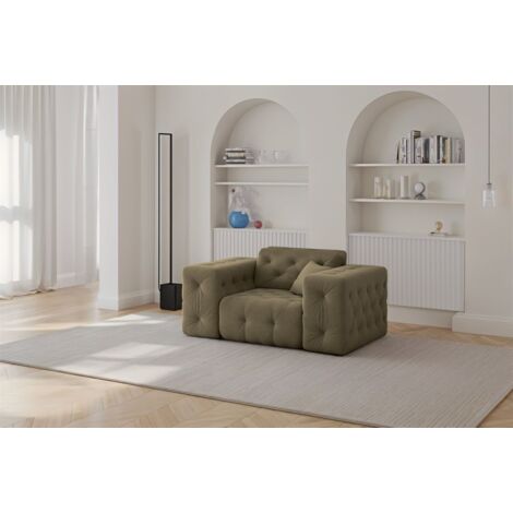 Sessel Designersessel CHANTAL in Stoff Moly Grün