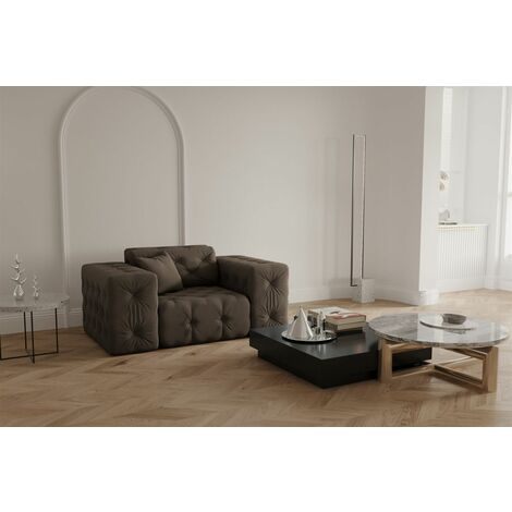 Sessel Designersessel CHANTAL in Stoff Opera Velvet Braun