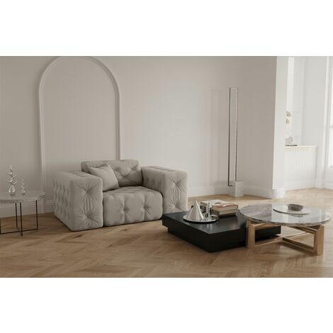 Sessel Designersessel CHANTAL in Stoff Opera Velvet Cream