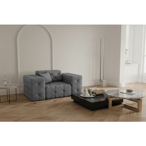 Sessel Designersessel CHANTAL in Stoff Opera Velvet Grau