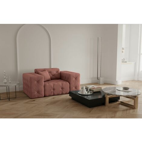 Sessel Designersessel CHANTAL in Stoff Opera Velvet Koralle