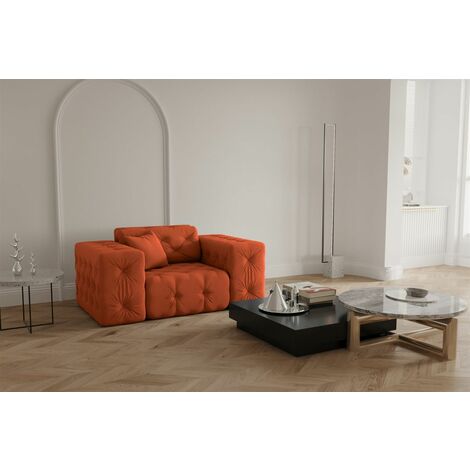 Sessel Designersessel CHANTAL in Stoff Opera Velvet Orange