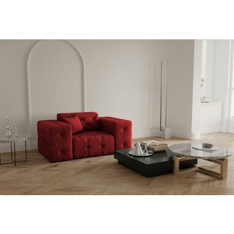 Sessel Designersessel CHANTAL in Stoff Opera Velvet Rubinrot