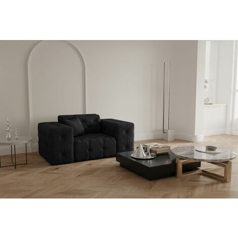Sessel Designersessel CHANTAL in Stoff Opera Velvet Schwarz