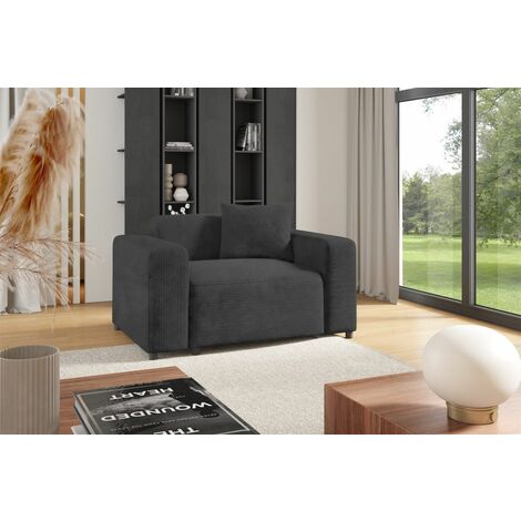 Sessel Designersessel MEGAN in Stoff Poso Dunkelgrau