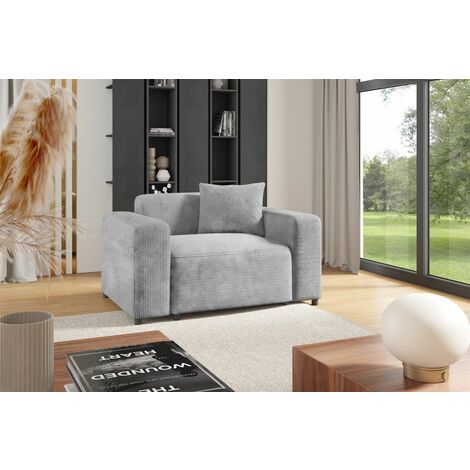 Sessel Designersessel MEGAN in Stoff Poso Hellgrau