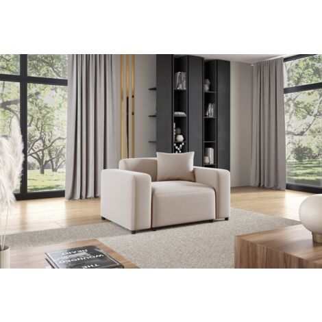 Sessel Designersessel MEGAN in Stoff Salvador Hellbeige