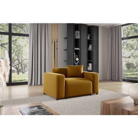 Sessel Designersessel MEGAN in Stoff Salvador Honiggelb
