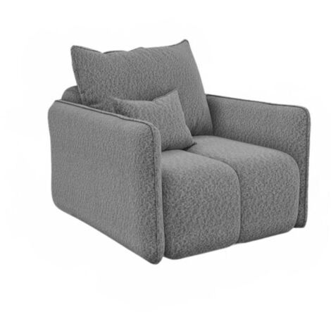 Sessel Designersessel MORGANO Stoff Abriamo Silbergrau
