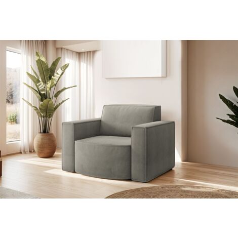Sessel Designersessel PALMA in Stoff Noel Grau