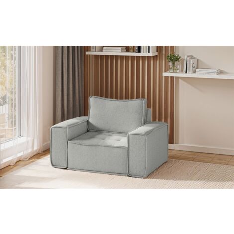 Sessel Designersessel SANDE Stoff Alpine Hellgrau