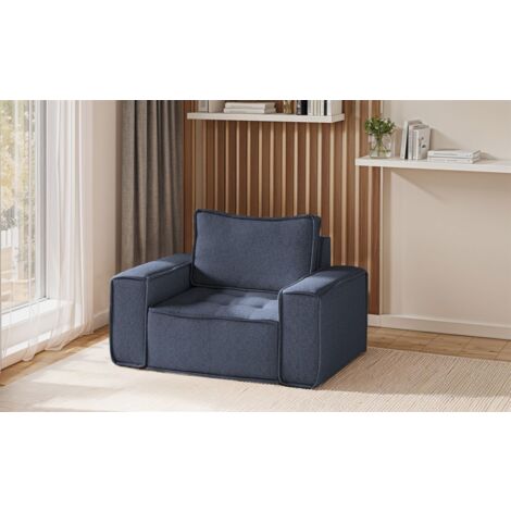 Sessel Designersessel SANDE Stoff Raven Blau