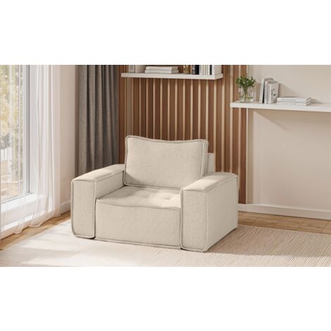 Sessel Designersessel SANDE Stoff Raven Creme