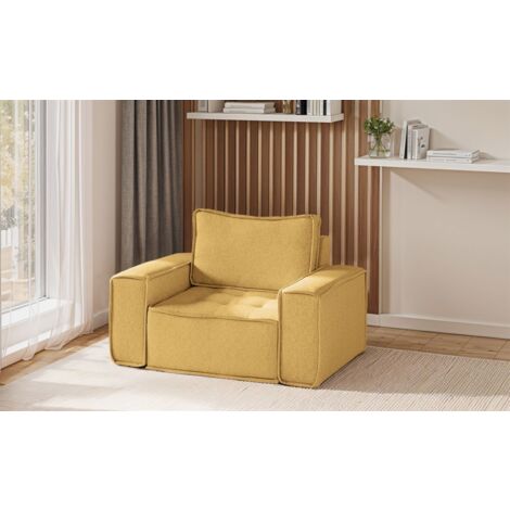 Sessel Designersessel SANDE Stoff Raven Honiggelb