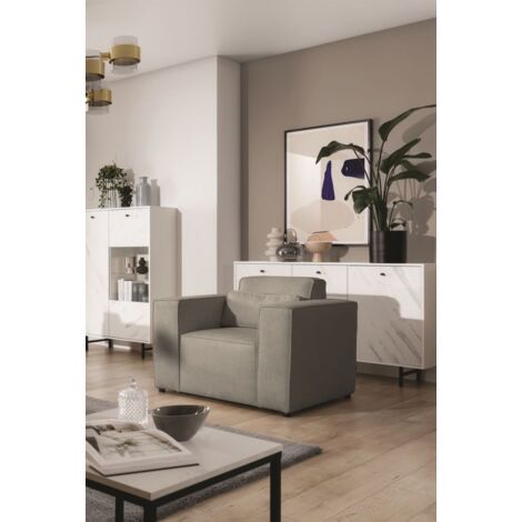 Sessel Designersessel WALDO in Stoff Brooklyn Dunkelgrau