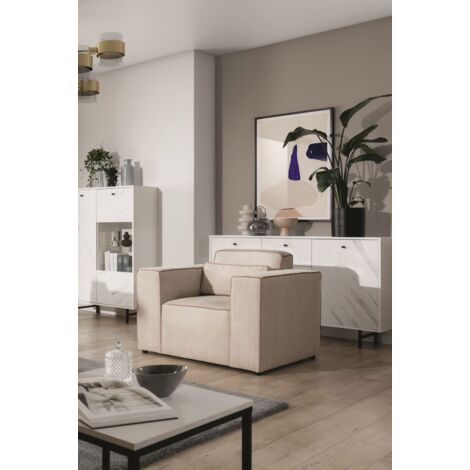 Sessel Designersessel WALDO in Stoff Poso Beige