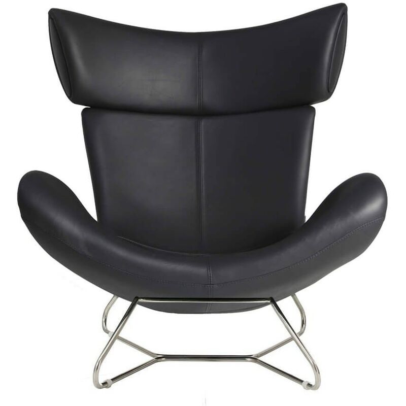 Sessel Emola Stuhl aus italienischem Leder | Schwarz - Schwarz