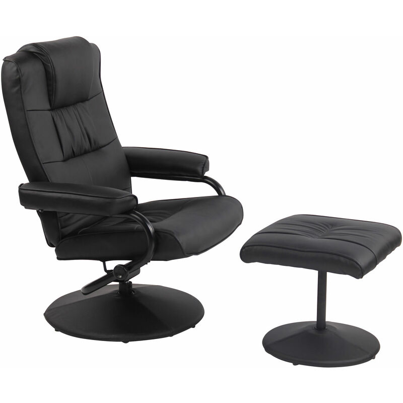 CLP - Sessel Ennis mit Fußhocker-schwarz