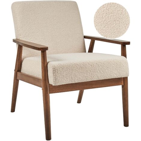 Sessel ESRUM Bouclé Dunkelbraun / Beige