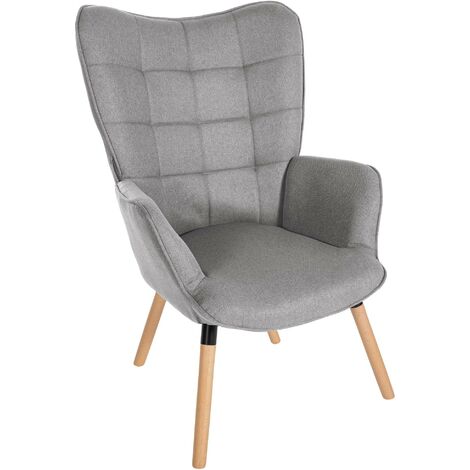 Sessel Garding Stoff-Bezug grau