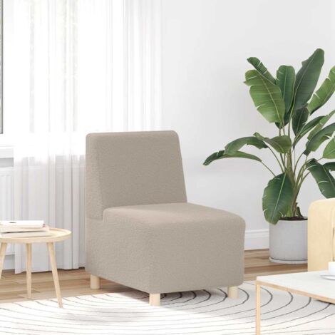 Sessel Hellgrau 55 cm Stoff in Lammwolloptik vidaXL624983