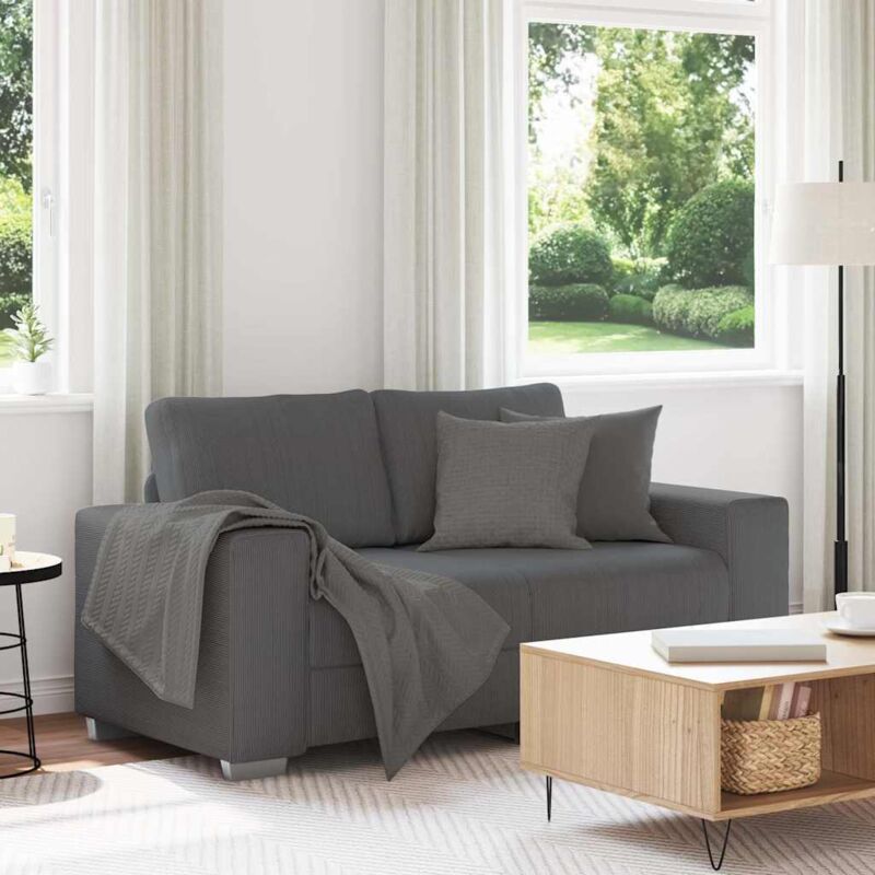 Zweisitzer-sofa Dunkelgrau 120 Cm Cordstoff - Vidaxl