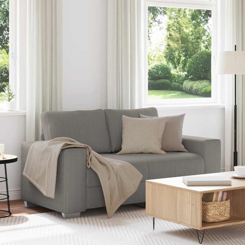 Zweisitzer-sofa Hellgrau 120 Cm Cordstoff - Vidaxl