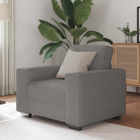 Sessel Hellgrau 60 cm Cordstoff vidaXL