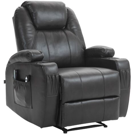 Sessel Hepler mit Massagefunktion Kunstleder braun