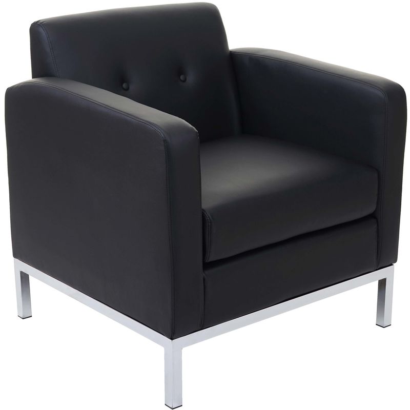 HHG - Sessel 122, Modular Sessel mit Armlehnen, erweiterbar Kunstleder ~ schwarz