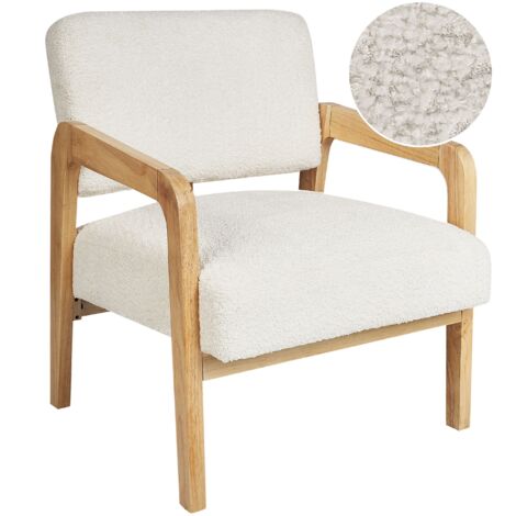Sessel HJO Bouclé Cremeweiß