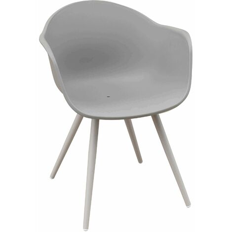 Sessel im Freien mit Aluminiumbeinen und Harzsitzung Creta - Beige