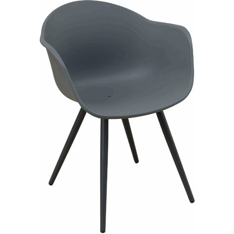 Sessel im Freien mit Aluminiumbeinen und Harzsitzung Creta - Black