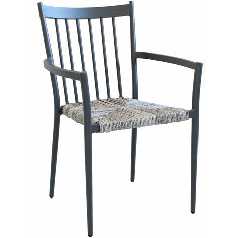 Sessel im Freien mit Aluminiumstruktur und Weidendeneb - Black