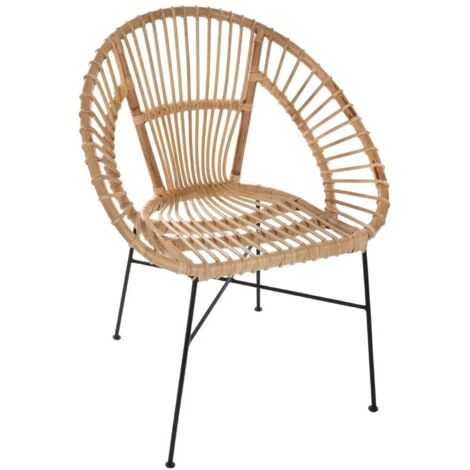 Sessel Keko aus Metall und Rattan