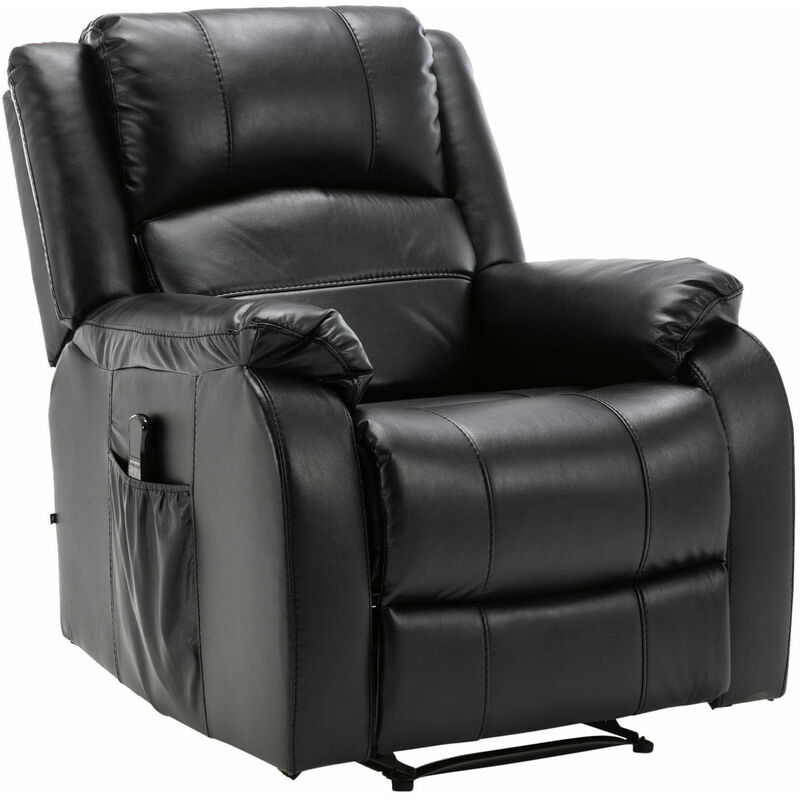 Sessel Kerpen mit Massagefunktion-schwarz-Echtleder