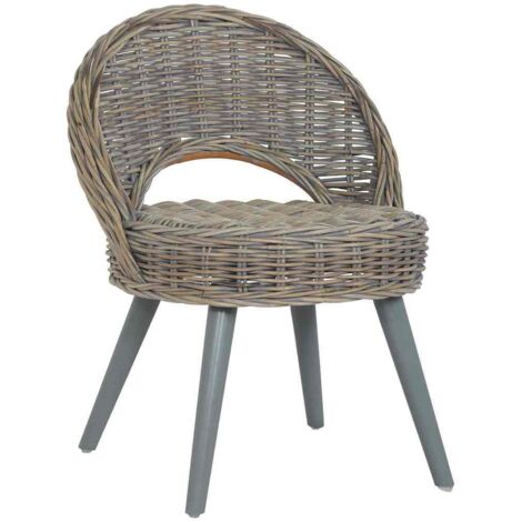 Sessel Kubu-Rattan Grau vidaXL