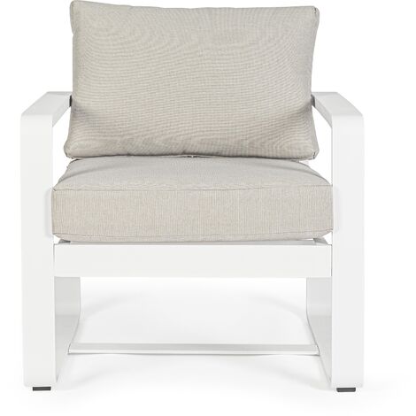 Sessel "Merrigan" Garten- und Terrassen aus pulverbeschichtetem Aluminium -Weiss