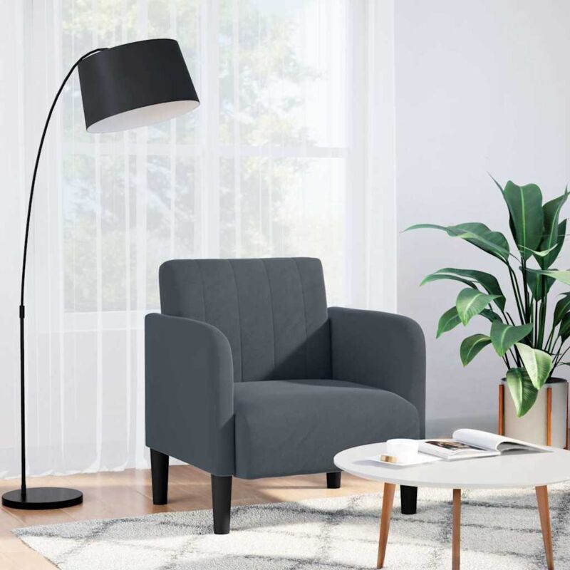 Sessel Mit Armlehnen Dunkelgrau 54 Cm Samt - Vidaxl