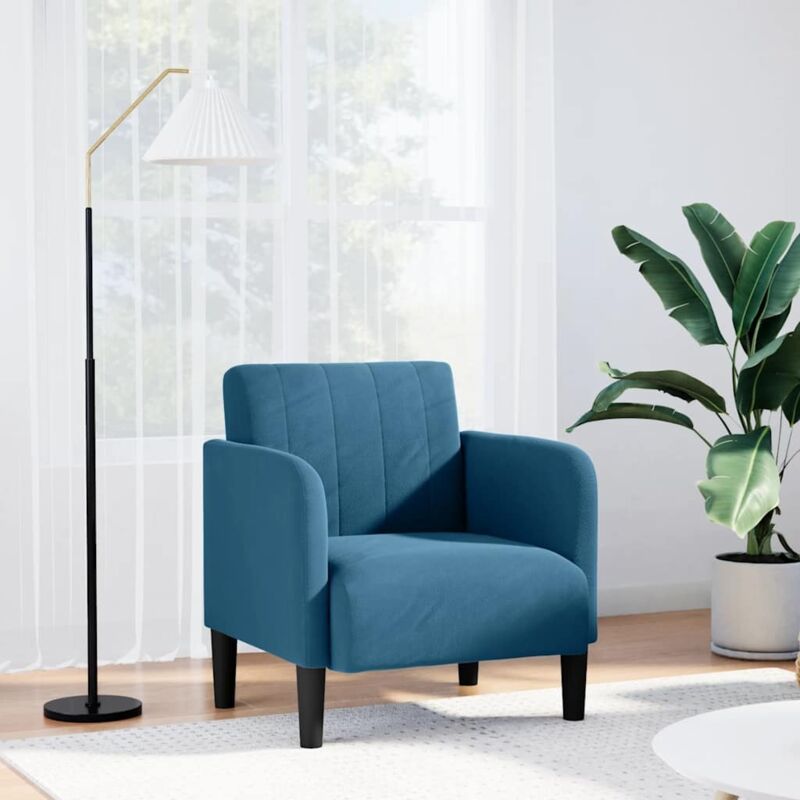 Sessel Mit Armlehnen Blau 54 Cm Samt Vidaxl