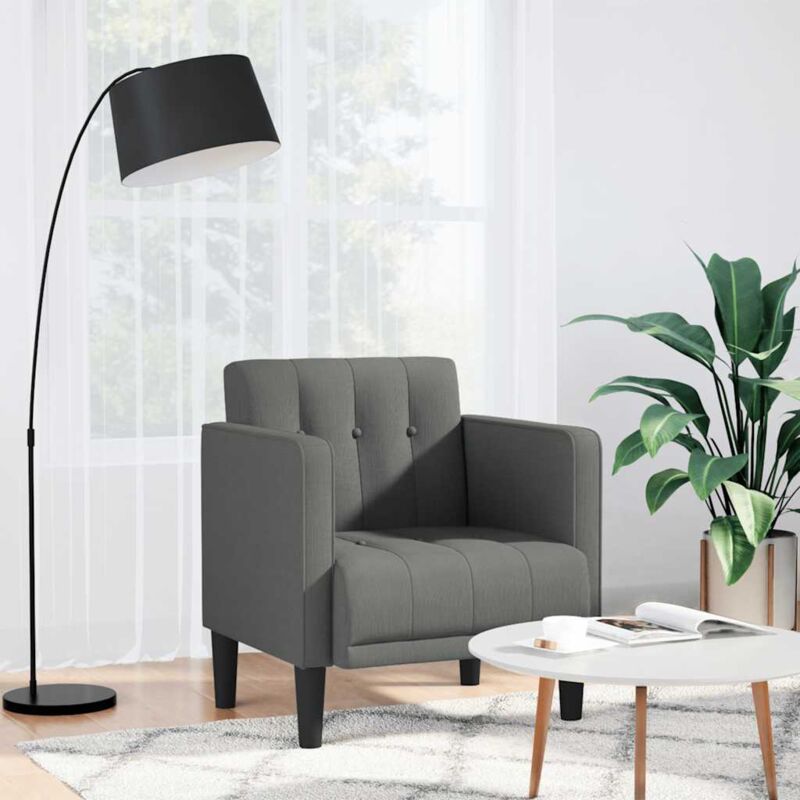 Vidaxl Sessel Mit Armlehnen Dunkelgrau 53 Cm Stoff
